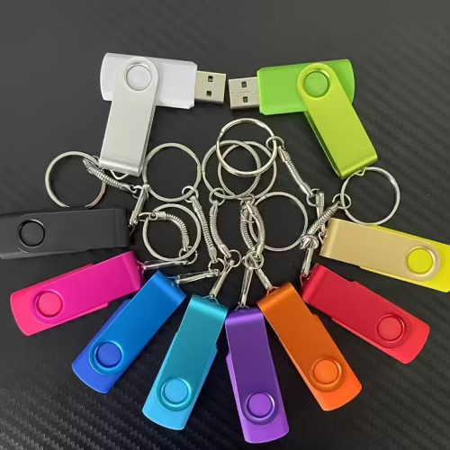 Colorful Metal Rotatable Memory Stick 4GB High Speed USB Flash Drive Real Capacity Pendrive Free Key Chain USB Stick Portable External Storage U Disk Business Gift