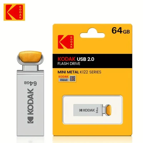 Kodak USB 2.0 Flash Drive 64GB with Leather Button - High-Speed Data Transfer